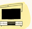 Navy media unit alcove with TV